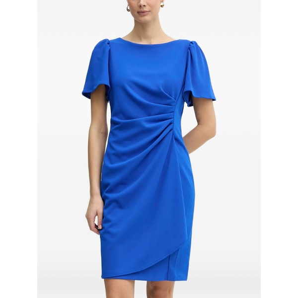 ダナ キャラン ニューヨーク レディース ワンピース トップス Puffed sleeve gathered dress Blue|asty