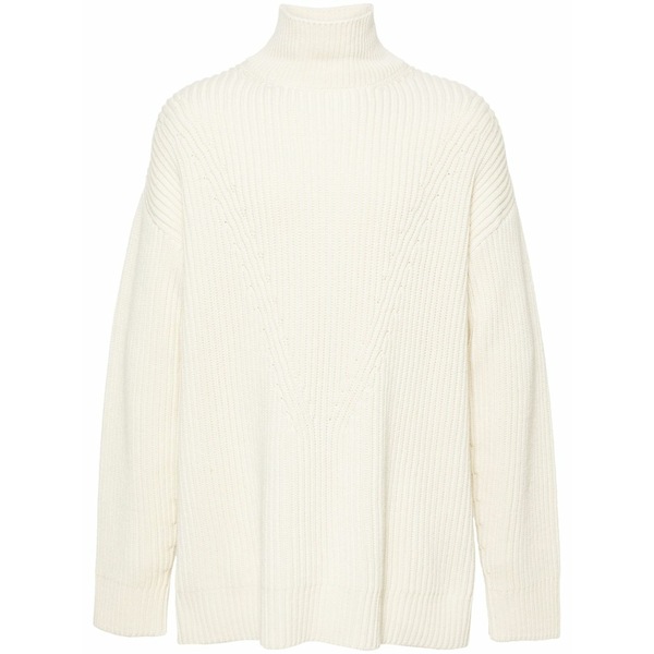 ジル・サンダー メンズ 編み物\u0026プルオーバー アウター Ribbed wool jumper White