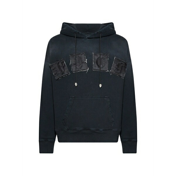ジョン バージニアの州都 メンズ パーカー・スウェットシャツ アウター Appliqu?? hoodie Black
