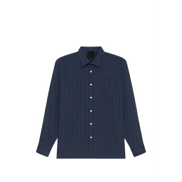 ジバンシー メンズ プルオーバー トップス Pocket striped shirt Blue