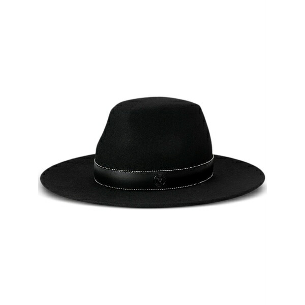 メゾンミッシェル  レディース かぶり笠 添え物 Kyra wool-felt fedora hat Black