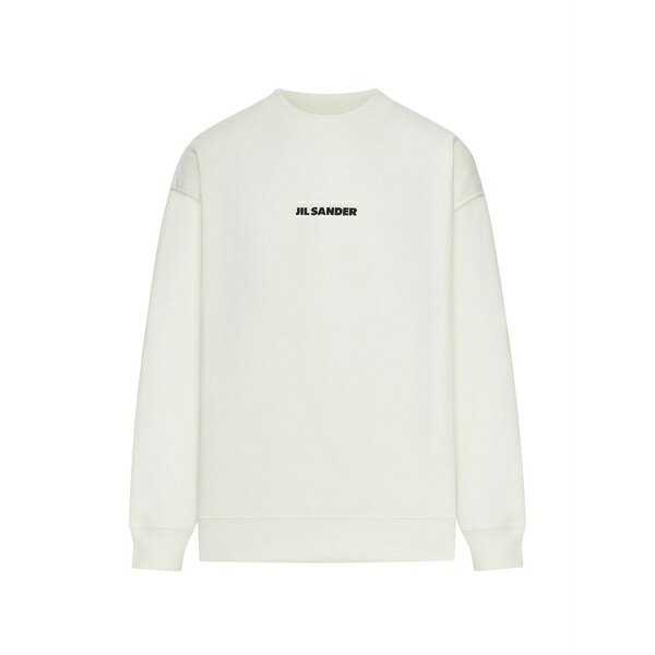 ジル・サンダー レディース 編み物\u0026スウェーター アウター Logo-print sweatshirt White