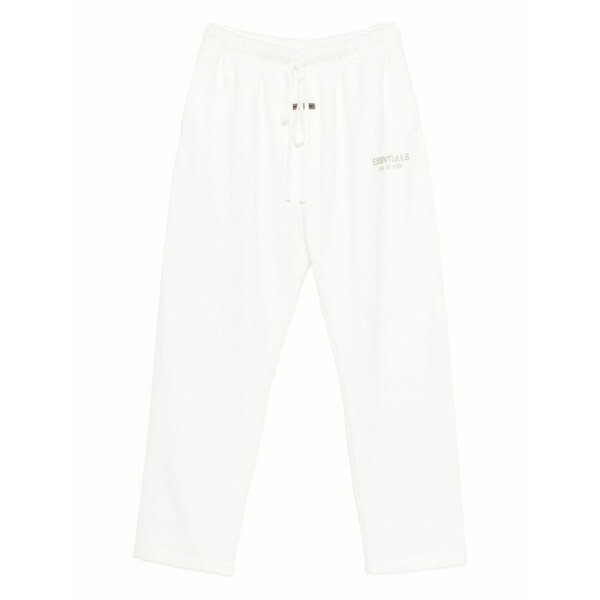 エフオージーエッセンシャルズ レディース 心地好いズボン下 ボトムス Embroidered drawstring-waist track pants White