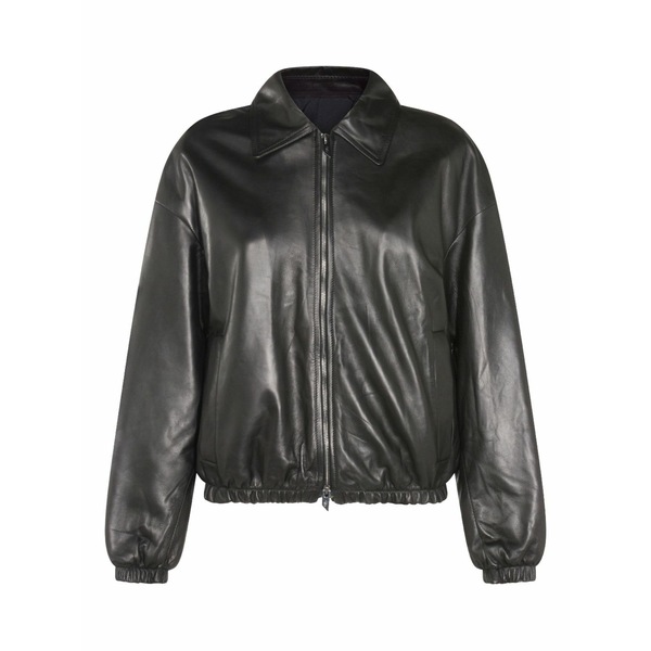 サルバトーレ サントロ レディース 上衣＆上衣 アウター Zip leather jacket Black