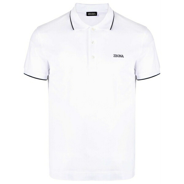ゼニア メンズ ポロシャツ トップス Cotton polo shirt White|asty