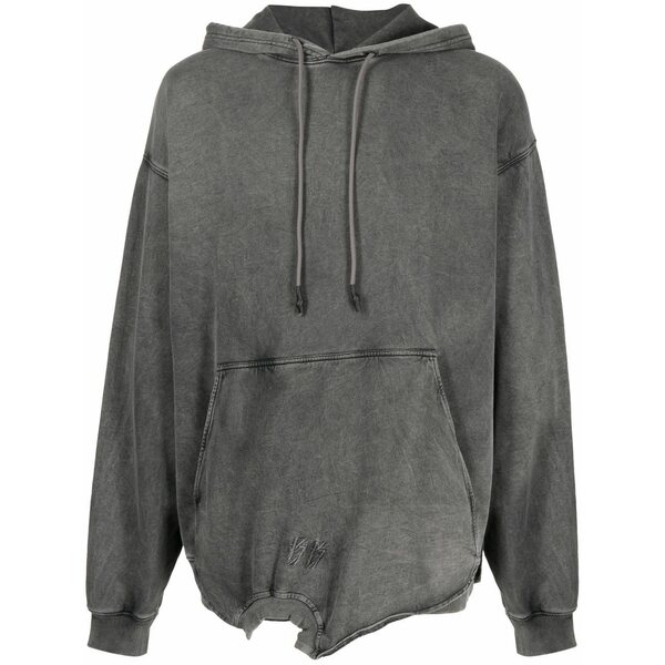 フォーティーフォー・レーベル・グループ メンズ パーカー・スウェットシャツ アウター Logo-print hoodie Grey|asty