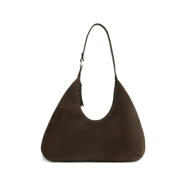 バイ毛革 レディース ショルダーバッグ 御徒面子 Large amber structured silhouette shoulder bag Brown