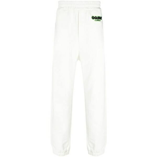 オーエーエムシー メンズ カジュアルパンツ ボトムス Logo-patch jersey track pant White|asty