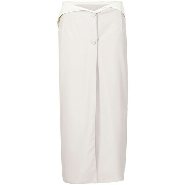 鍵を掛ける レディース スコート ボトムス Mid-length side slit skirt Grey