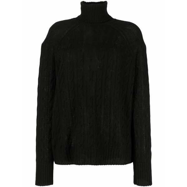 エトロ レディース 編み物\u0026スウェーター アウター Cable-knit roll-neck jumper Black