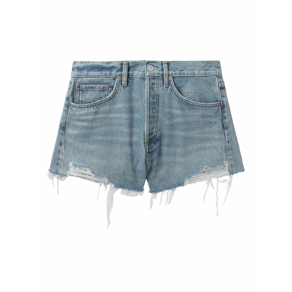 アゴルド レディース 心地好いズボン下 ボトムス Ripped denim shorts Blue
