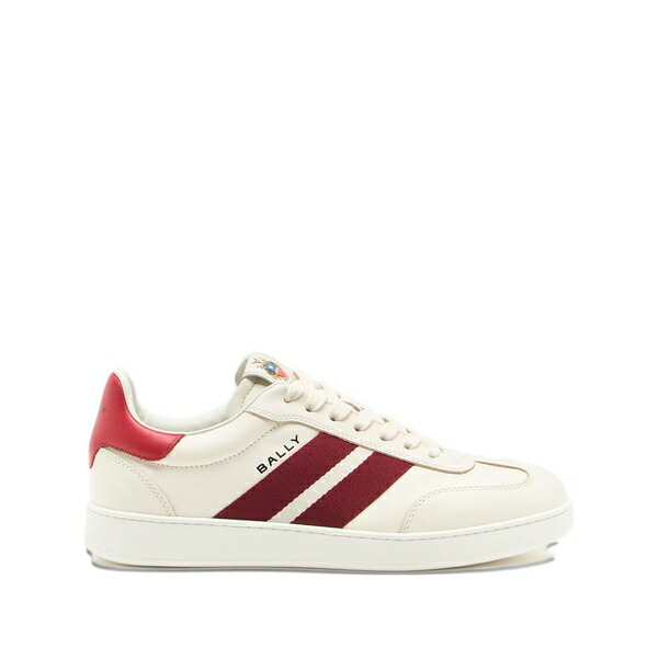 バリー メンズ スニーカー シューズ Crest striped leather sneakers White