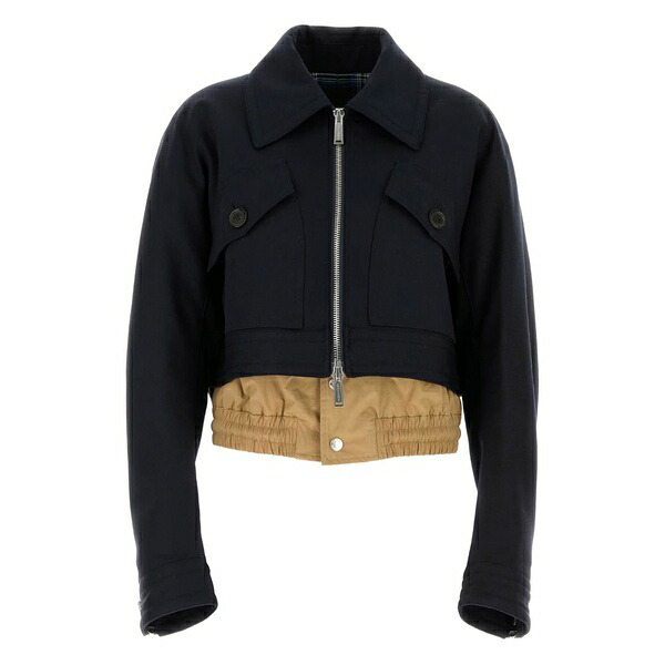 ディースクエアード レディース 上衣＆上衣 アウター Cotton-blend cropped jacket Blue
