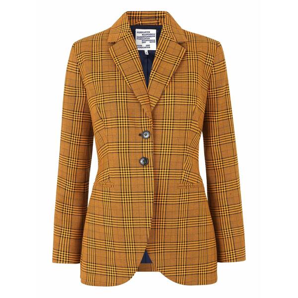 バウムウンドヘルガーデン レディース ジャケット&ブルゾン アウター Bryony checked single-breasted blazer Orange|asty