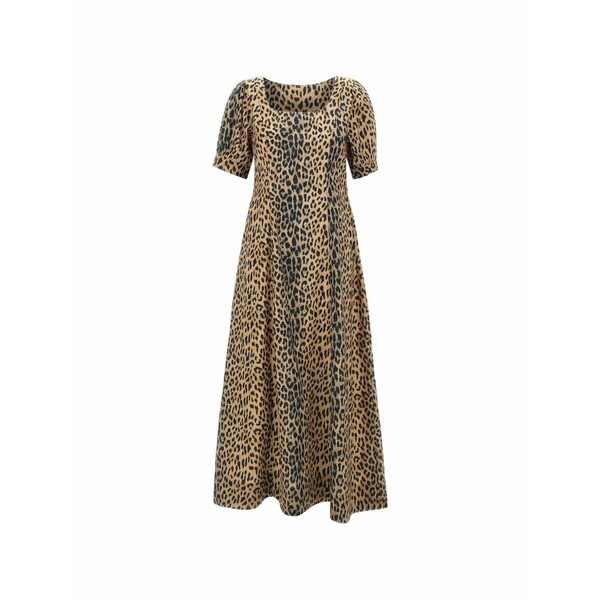 リキソー レディース 衣装 トップス Kathleen leopard-print dress Brown ワンピーススーツ-レディースファッション-スーツ・セットアップ