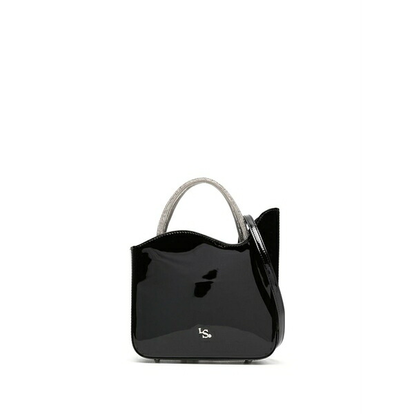 ル シラ レディース ショルダーバッグ 御徒面子 Ivy patent-leather shoulder bag Black