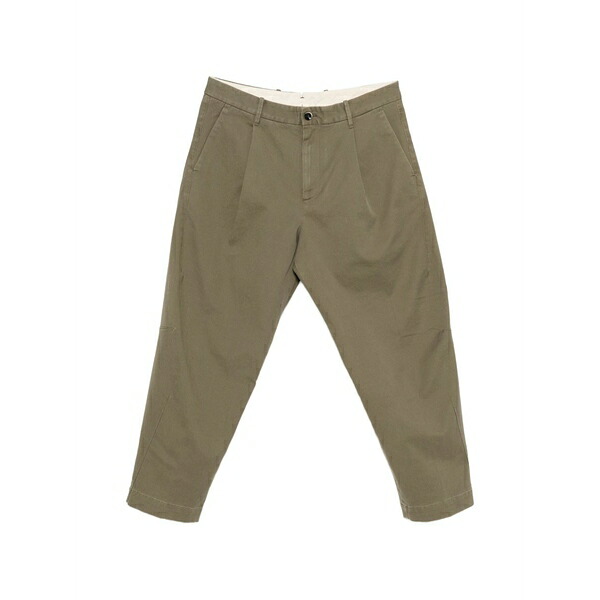 野球クラブ はたご屋 ザ 昼まえ メンズ 心地好いズボン下 ボトムス Giulio pleated trousers Green