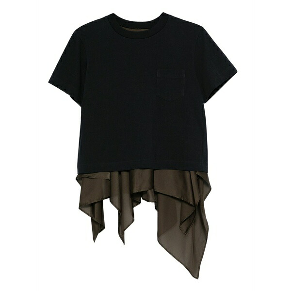 サカイ レディース ティーシャツ トップス Draped-hem t-shirt Blue
