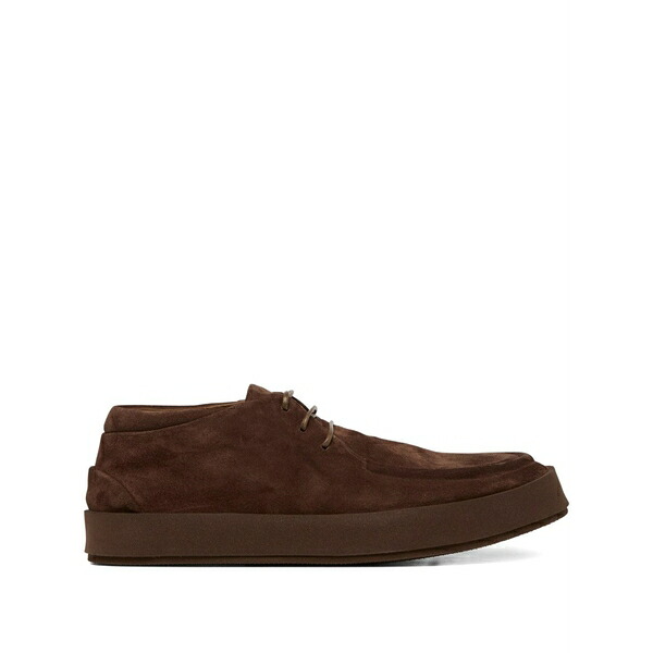 マーシャル  メンズ 御召しものシューズ シューズ Suede lace-up derby shoes Brown