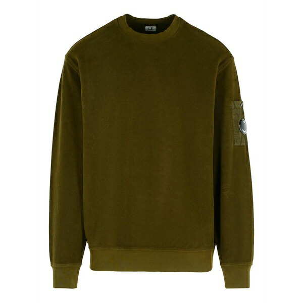 シーピーカンパニー メンズ パーカー・スウェットシャツ アウター Pocket-patch crew neck sweatshirt Green|asty