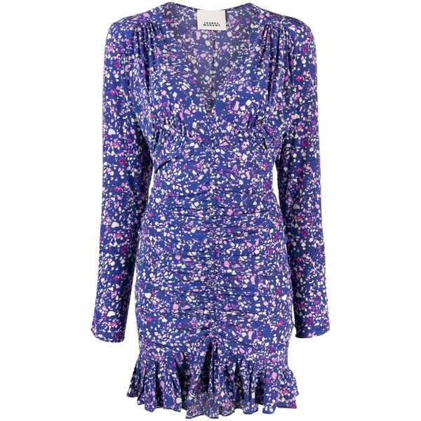 イザベル マラン レディース ワンピース トップス Lara floral-print mini dress Blue｜asty