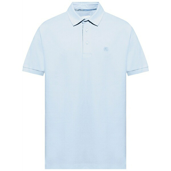 エトロ メンズ ポロシャツ トップス Embroidered polo shirt Blue|asty