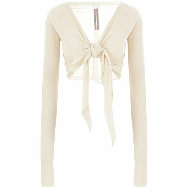 リックオウエンス レディース ジレー アウター Tied cardigan Neutrals