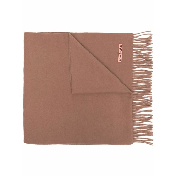 アクネ ストゥディオズ メンズ 消音装置・袈裟・えり巻き 添え物 Fringed wool scarf Brown