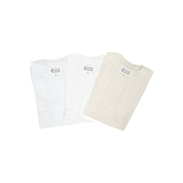 マルタンマルジェラ メンズ Tシャツ トップス Cotton t-shirt (pack of three) Neutrals｜asty