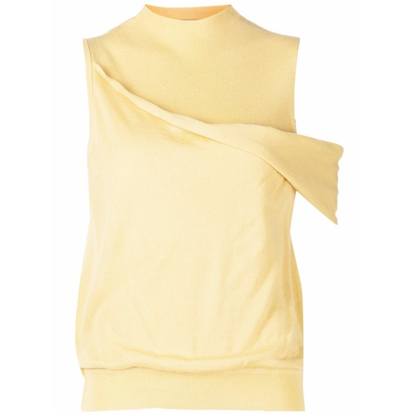 スリーワンフィリップリム レディース ティーシャツ トップス Fallen-shoulder wool-blend knitted top Yellow レディースファッション-Tシャツ・カットソー