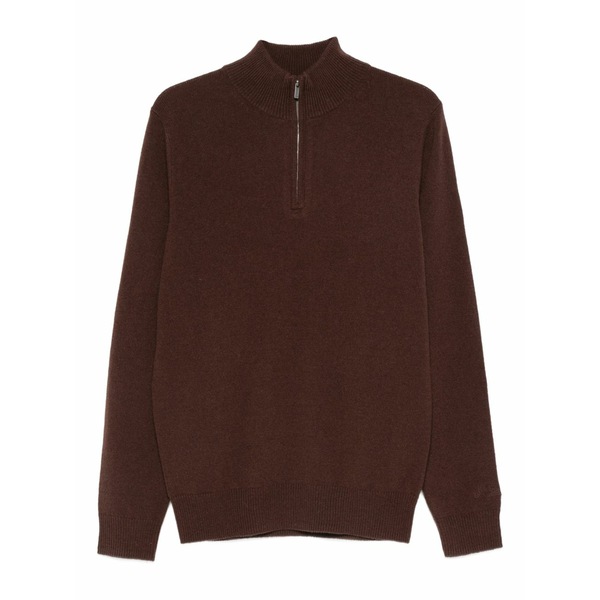 エムシーツーセイントバース メンズ ニット&セーター アウター Jeremyn zip-up high-neck sweater Brown｜asty