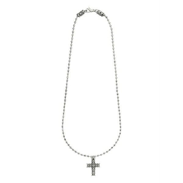 エマニュエレ ビコッキ メンズ 首飾り・チョー鉄道車両 佩び物 Beaded notre-dame cross chain necklace Silver
