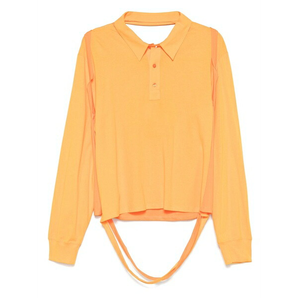 エコーズ・ラッタ メンズ ポロシャツ トップス Deconstructed polo shirt Orange｜asty