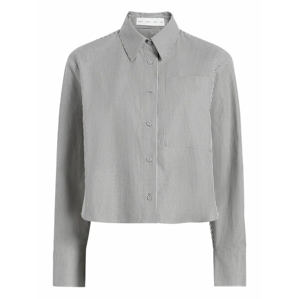 プロエンザ スクーラー ホワイト レーベル レディース シャツ トップス Olive pinstripe cropped shirt White｜asty 43,420円
