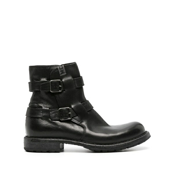 モマ レディース ブーツ シューズ Buckle-fastening calf leather boots Black|asty