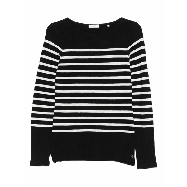 マルコポーロ レディース プルオーバー トップス Striped long-sleeved top Blue