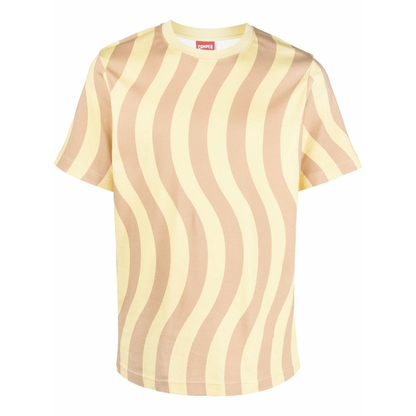 カンペール メンズ プルオーバー トップス Wave-print short-sleeve t-shirt Yellow