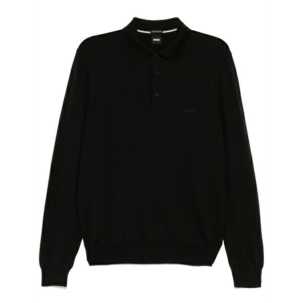 雇い主 メンズ 編み物\u0026プルオーバー アウター Polo sweater Black