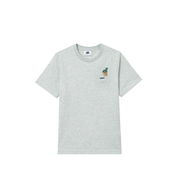 チョコレート レディース Tシャツ トップス Chest-pocket crew-neck t-shirt Grey｜asty