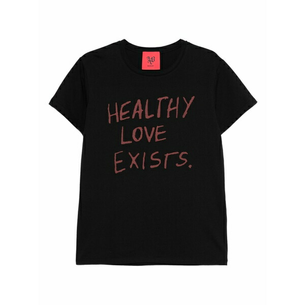 アニエバイ レディース プルオーバー トップス Slogan-print t-shirt Black