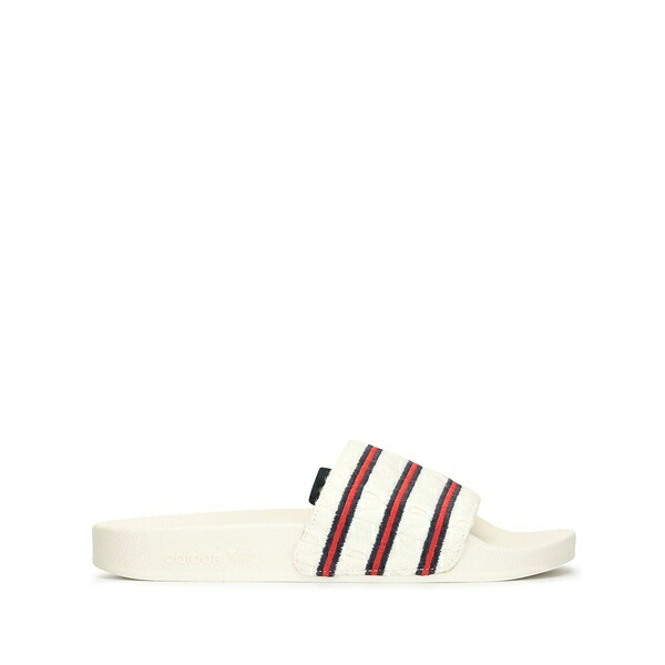 アディダス メンズ サンダル シューズ Adilette cable-knit slides White