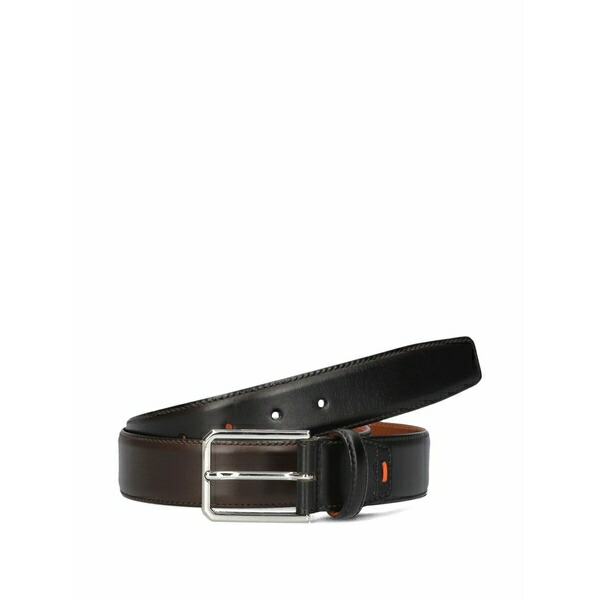 サントーニ メンズ 胴締め 佩び物 Reversible leather belt Brown