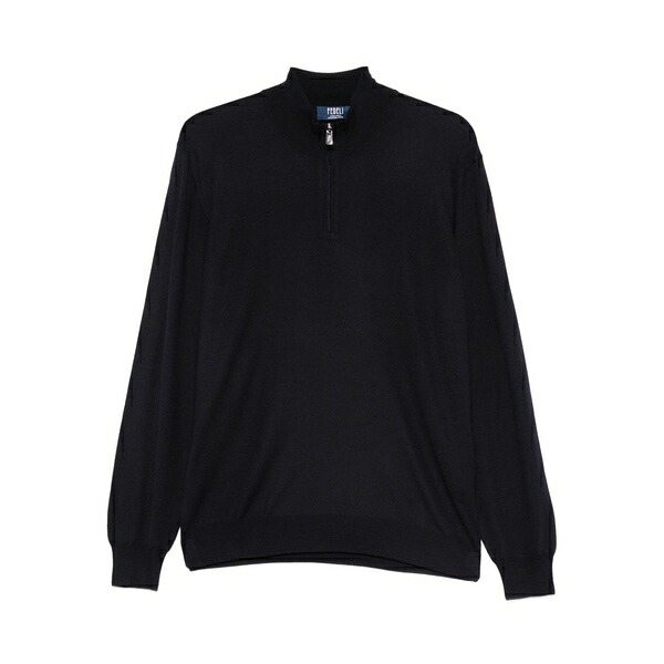 フェデーリ メンズ ティーシャツ トップス Half-zip top Blue メンズファッション-トップス-Tシャツ・カットソー