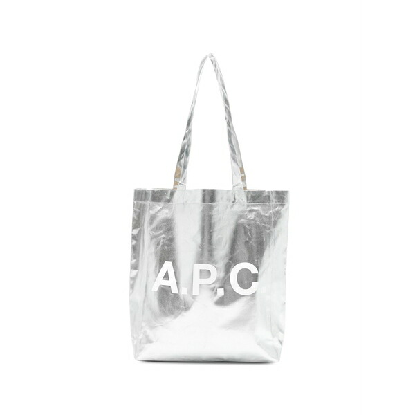 アーペーセー レディース トートバッグ バッグ Logo-print tote bag Silver|asty