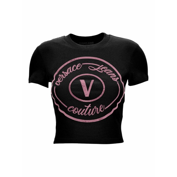 呼びりん探し回る レディース プルオーバー トップス Logo-print t-shirt Black