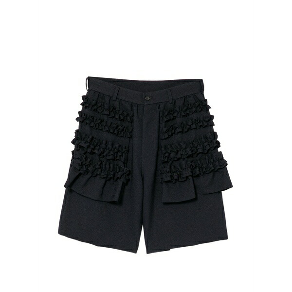 コムデギャルソン レディース カジュアルパンツ ボトムス Ruffle knee-length shorts Blue|asty
