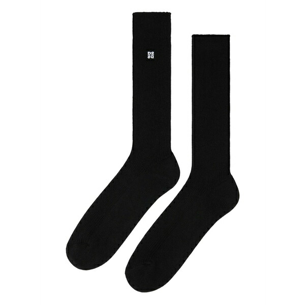 ディースクエアード メンズ ソックス アンダー御召しもの Ribbed logo socks Black