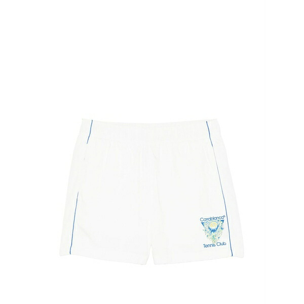 カサブランカ メンズ カジュアルパンツ ボトムス Logo-print shorts White｜asty