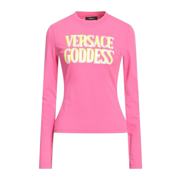 【送料無料】 ヴェルサーチ レディース Tシャツ トップス T-shirts Pink