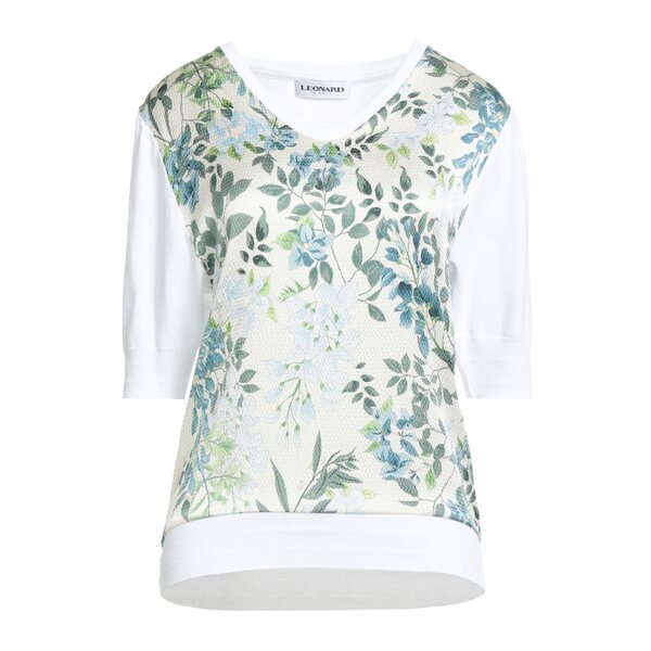 【送料無料】 レオナール パリ レディース Tシャツ トップス T-shirts White｜asty